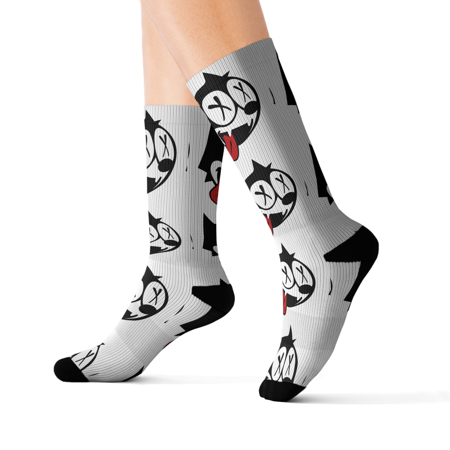 Playful Cartoon Socks, Unique Gift for Fans, Sublimation Print Socks, Cozy Everyday Wear, Ideal for Holidays and Celebrations