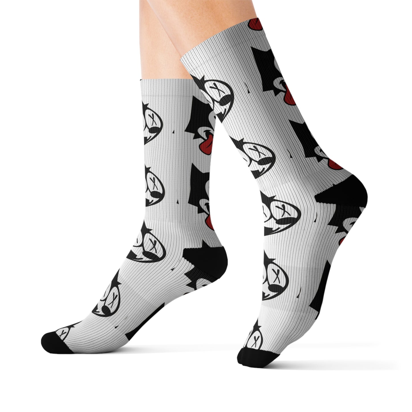 Playful Cartoon Socks, Unique Gift for Fans, Sublimation Print Socks, Cozy Everyday Wear, Ideal for Holidays and Celebrations