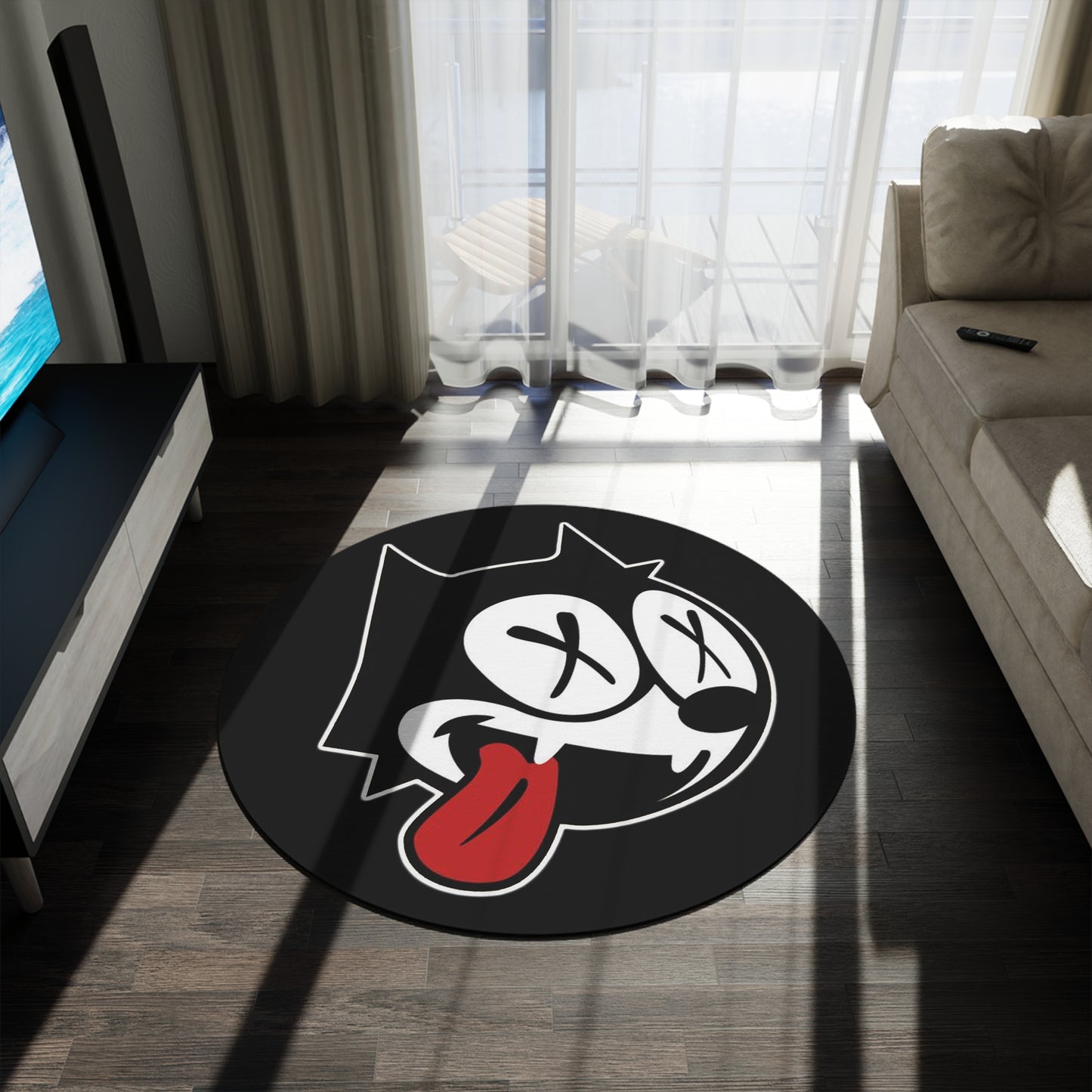 Felix Cat Dead Vintage Cartoon Round Rug