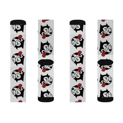 Playful Cartoon Socks, Unique Gift for Fans, Sublimation Print Socks, Cozy Everyday Wear, Ideal for Holidays and Celebrations