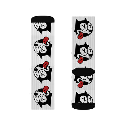 Playful Cartoon Socks, Unique Gift for Fans, Sublimation Print Socks, Cozy Everyday Wear, Ideal for Holidays and Celebrations