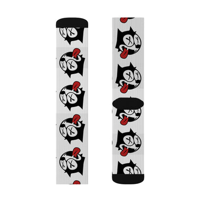 Playful Cartoon Socks, Unique Gift for Fans, Sublimation Print Socks, Cozy Everyday Wear, Ideal for Holidays and Celebrations