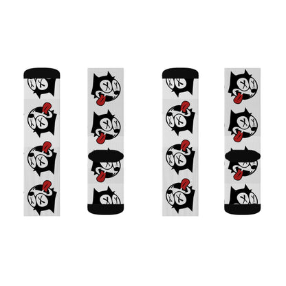 Playful Cartoon Socks, Unique Gift for Fans, Sublimation Print Socks, Cozy Everyday Wear, Ideal for Holidays and Celebrations