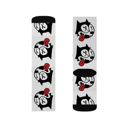 Playful Cartoon Socks, Unique Gift for Fans, Sublimation Print Socks, Cozy Everyday Wear, Ideal for Holidays and Celebrations