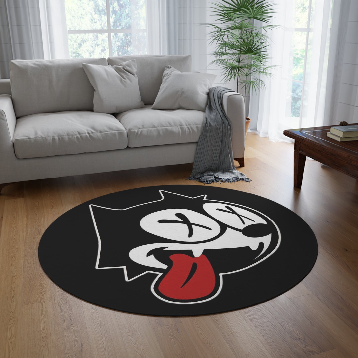 Felix Cat Dead Vintage Cartoon Round Rug