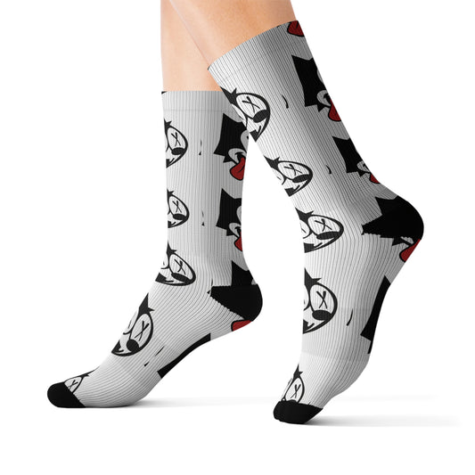 Playful Cartoon Socks, Unique Gift for Fans, Sublimation Print Socks, Cozy Everyday Wear, Ideal for Holidays and Celebrations